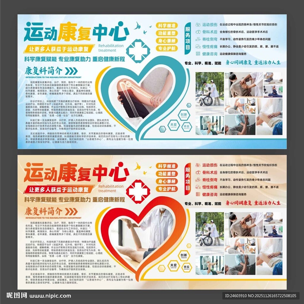 运动康复中心康复科简介展板