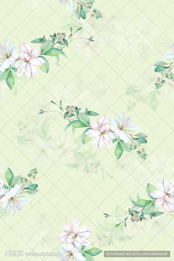 淡绿色花卉图案背景