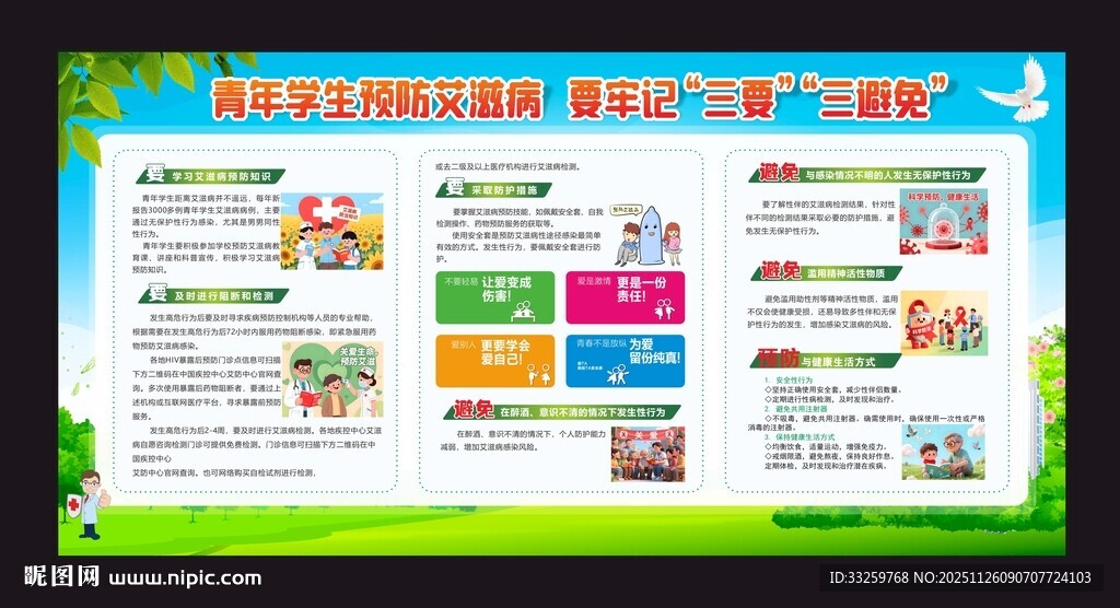 青年学生预防艾滋病宣传栏