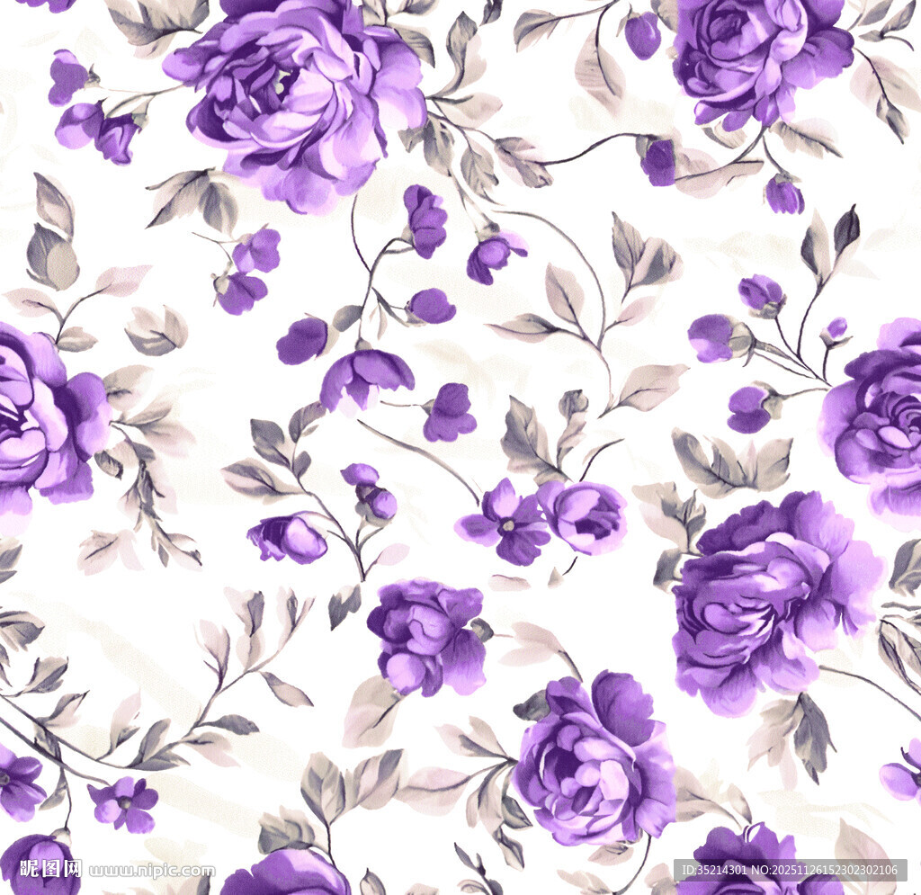 紫色花卉图案背景纹理