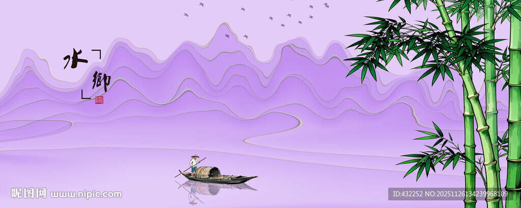 水墨山水间的悠然景致