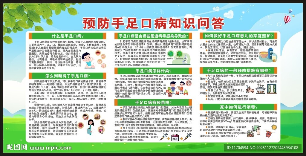 预防手足口病知识宣传栏
