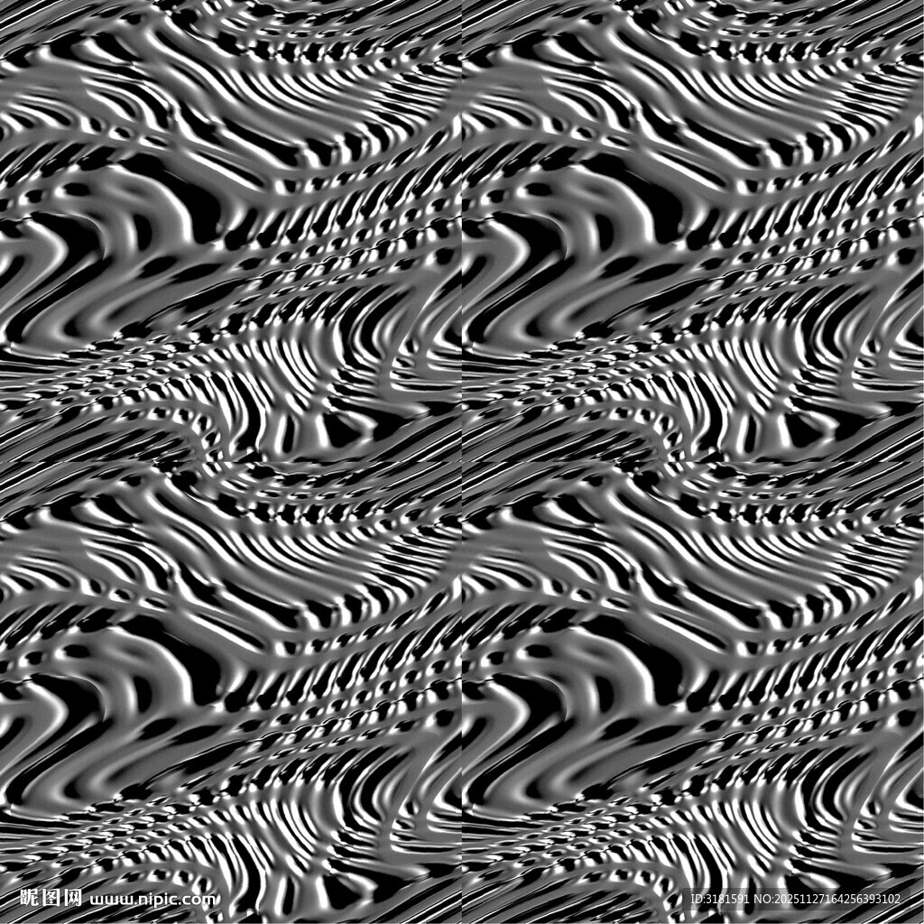 黑白波浪纹理图案