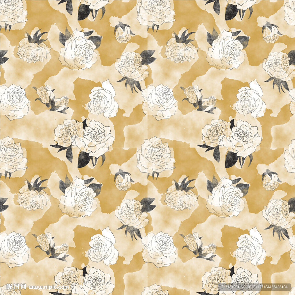 花卉图案背景清新雅致