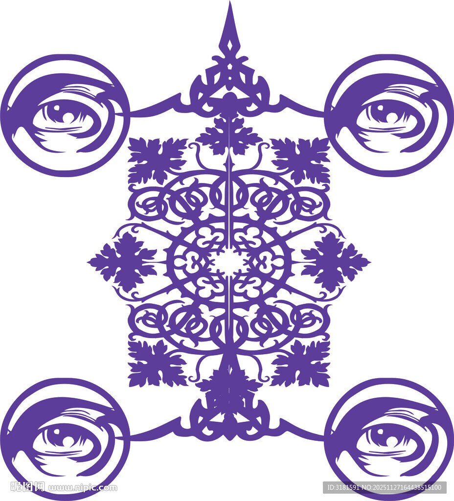 神秘紫色眼纹装饰图案