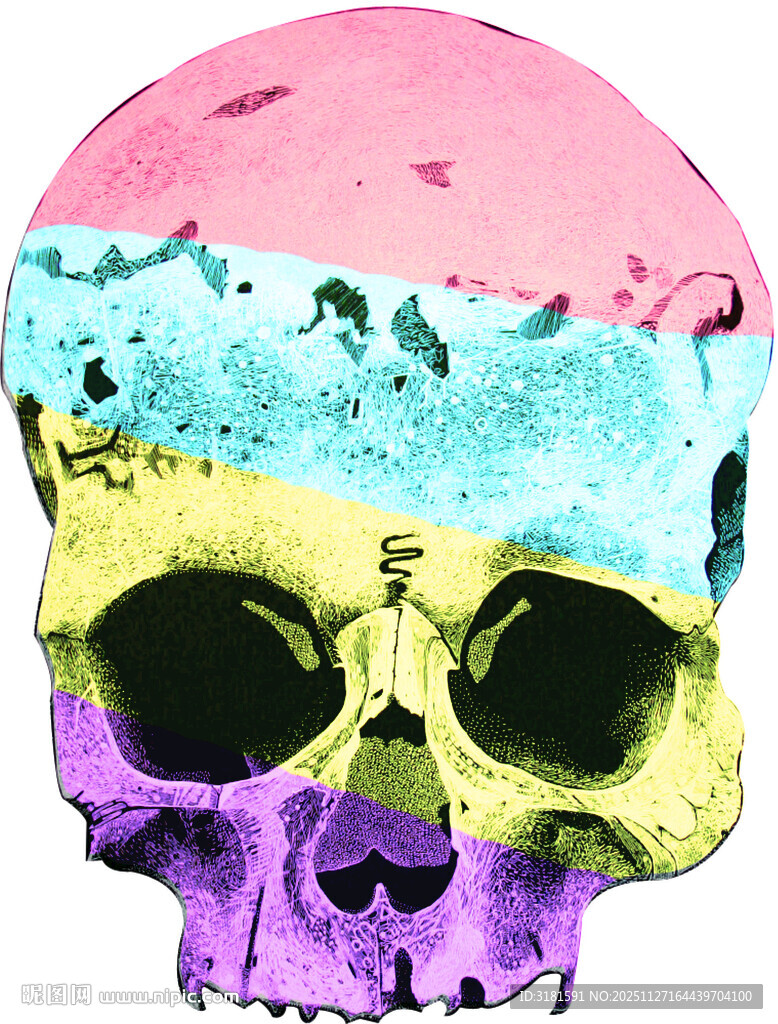 多彩拼接骷髅头图案