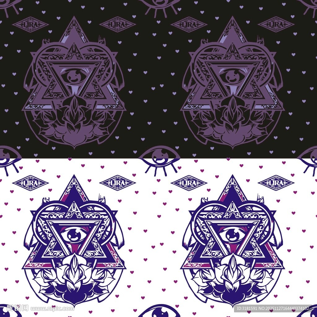 神秘紫色几何图案设计