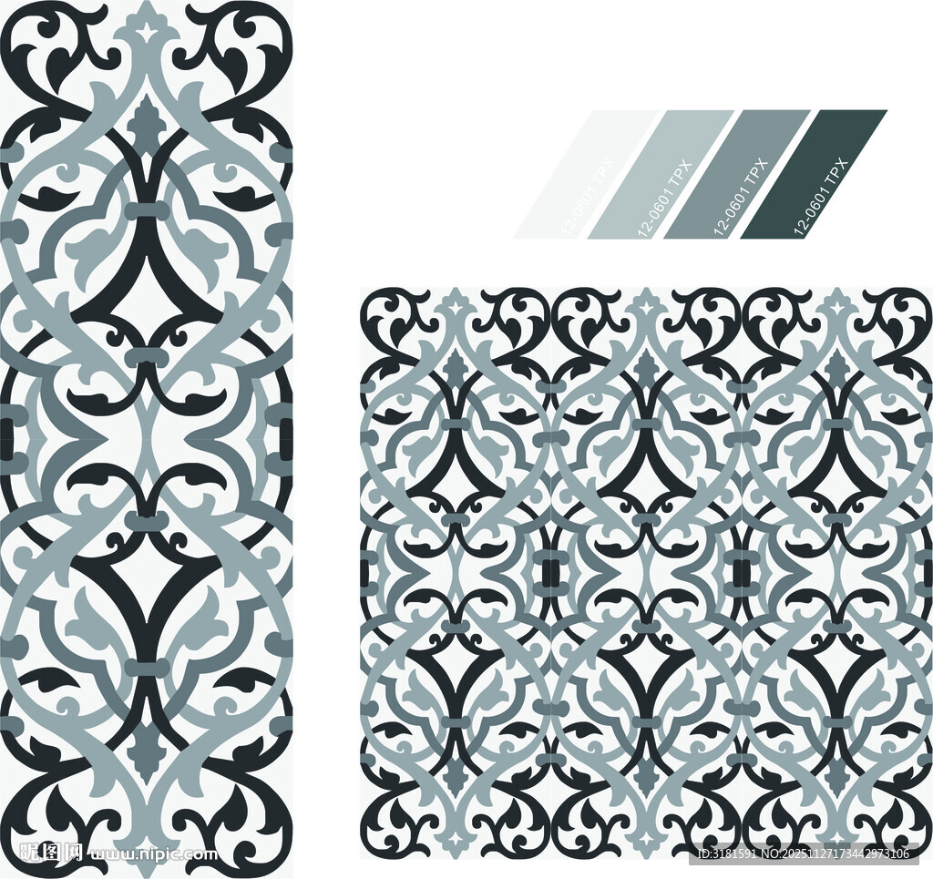 复古花纹图案设计素材