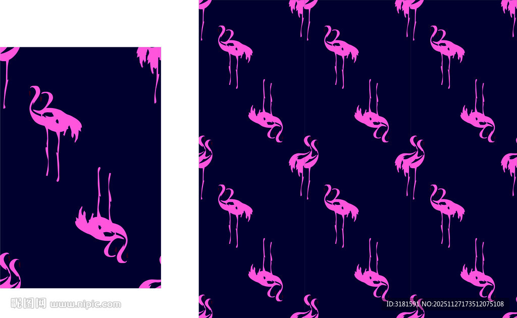 粉色火烈鸟图案背景设计