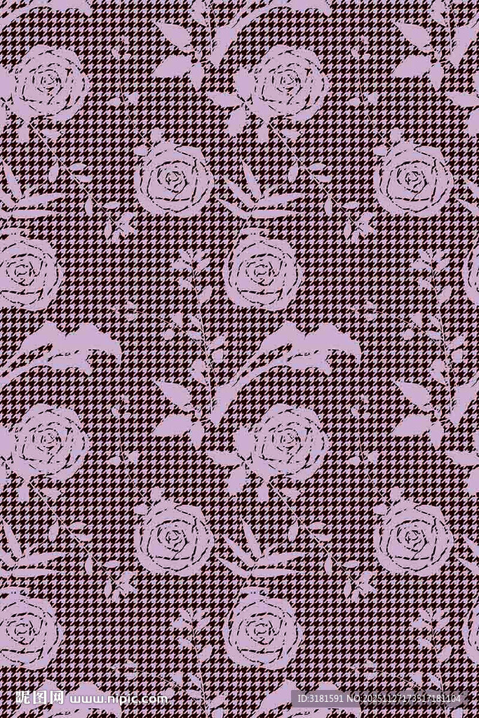 紫色花卉几何图案背景