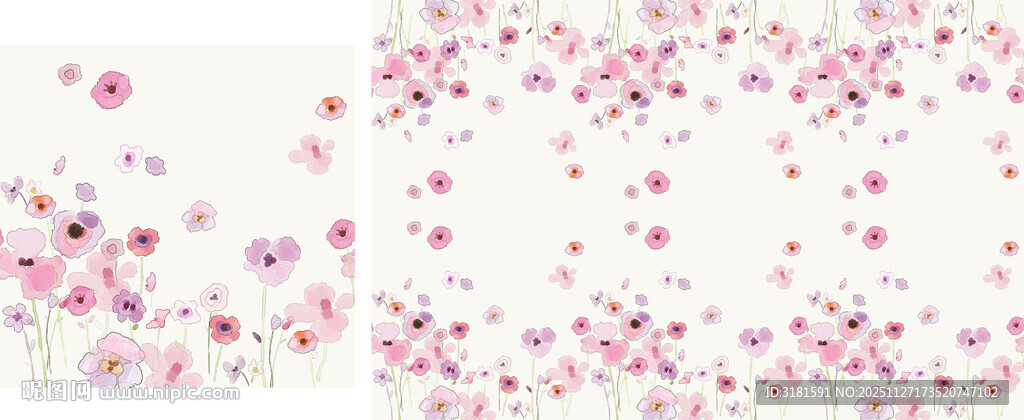 粉色碎花图案背景素材