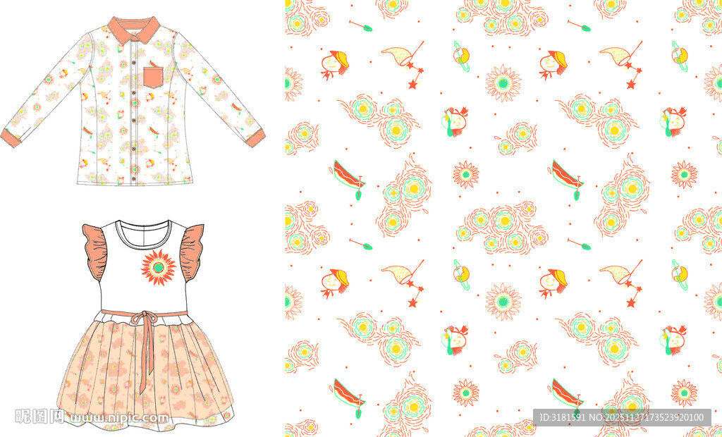 儿童碎花服装图案设计