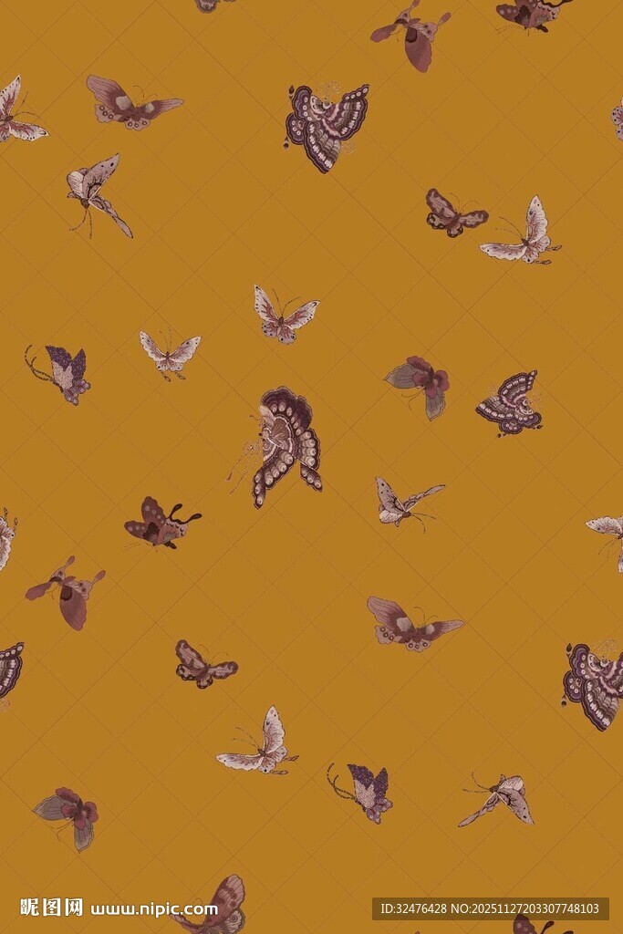 黄色背景飞鸟图案纹理