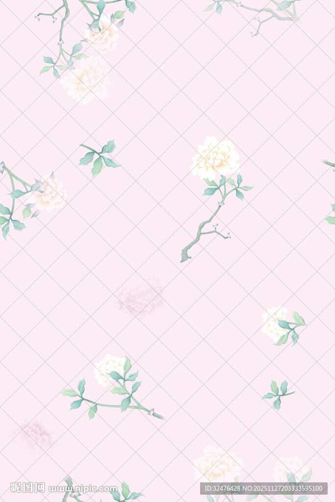 淡粉底色花卉图案纹理