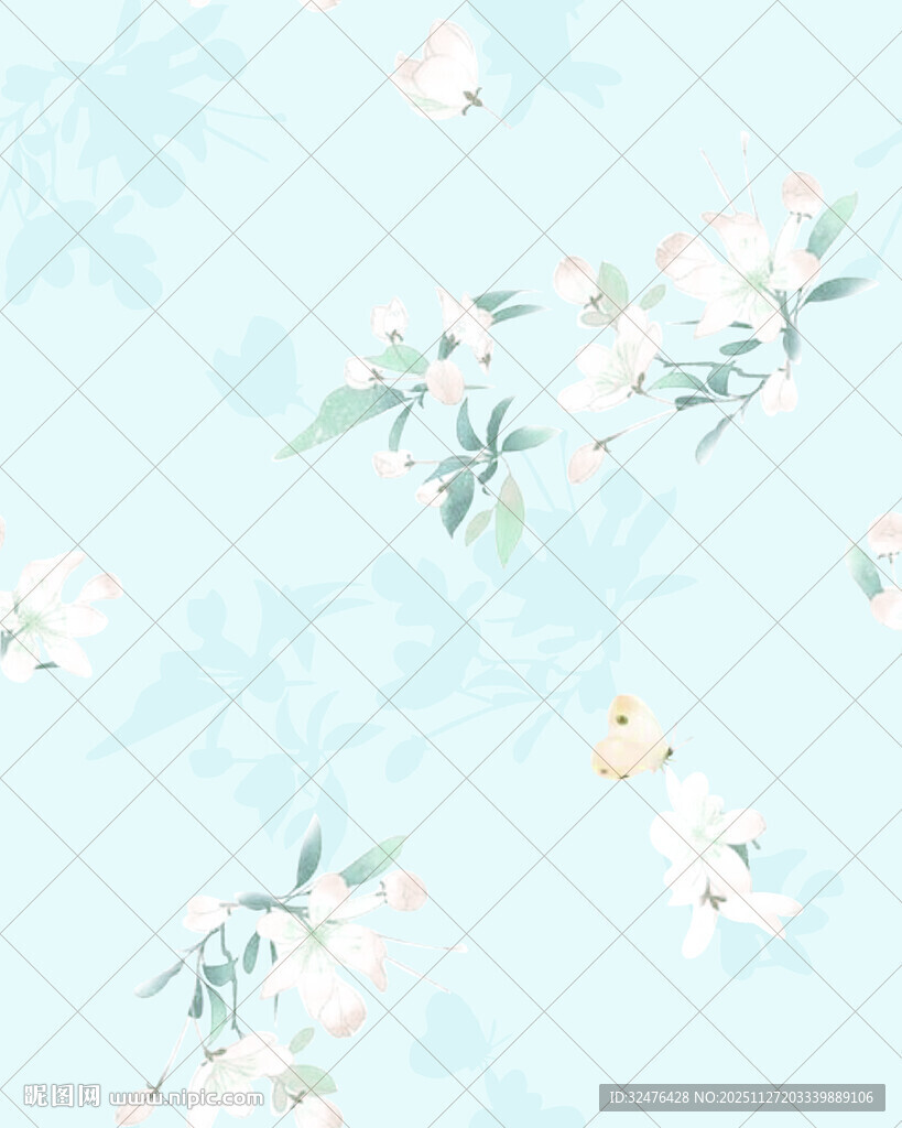 清新花卉图案背景纹理