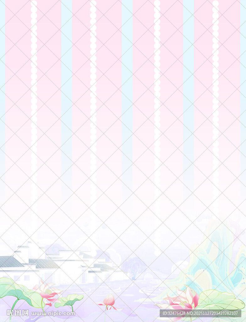 梦幻粉紫条纹花卉背景图