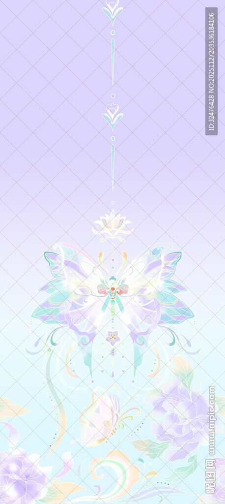 梦幻花卉图案背景