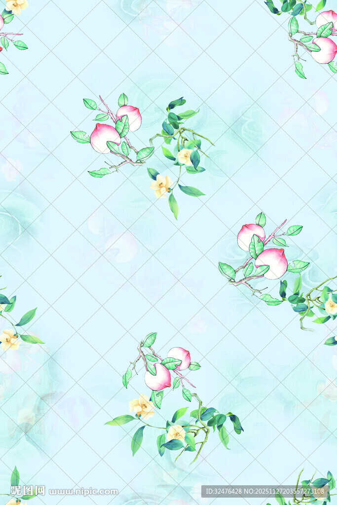 清新水彩花卉图案背景