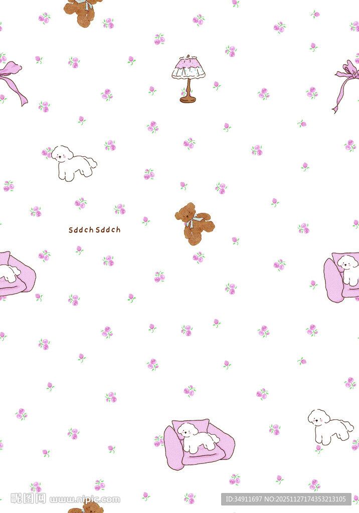 可爱动物星星图案背景