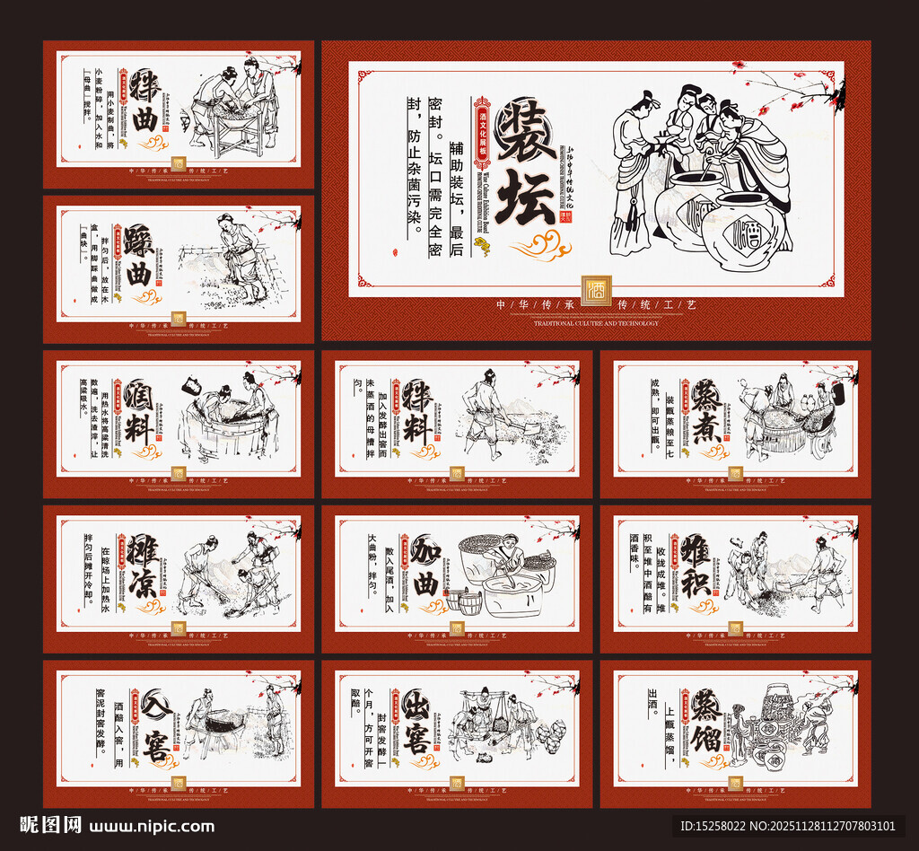 酿酒展板