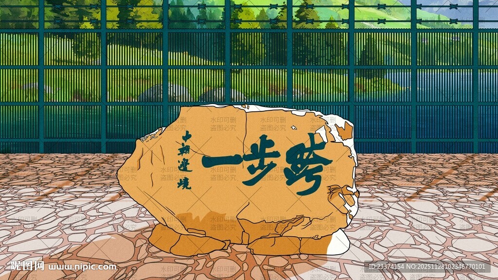 中朝边境风景图