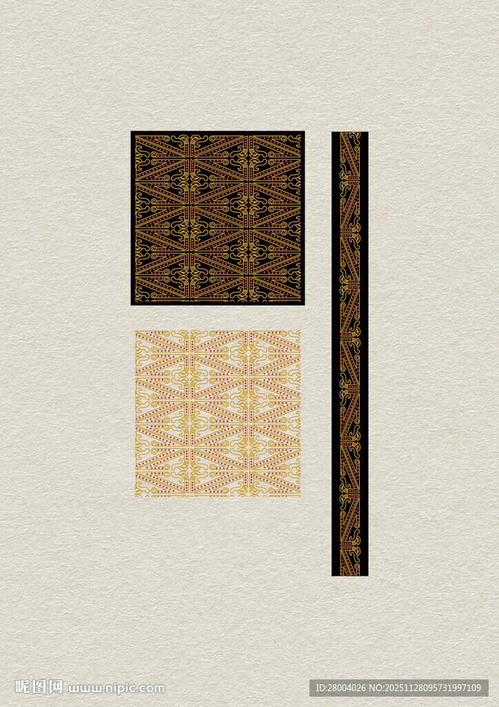 青铜凤鸟纹几何图案装饰元素 