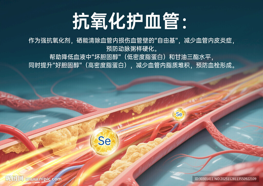 抗氧化守护血管健康医疗海报