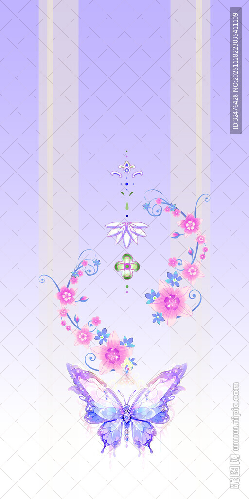 梦幻蝴蝶花卉垂挂装饰