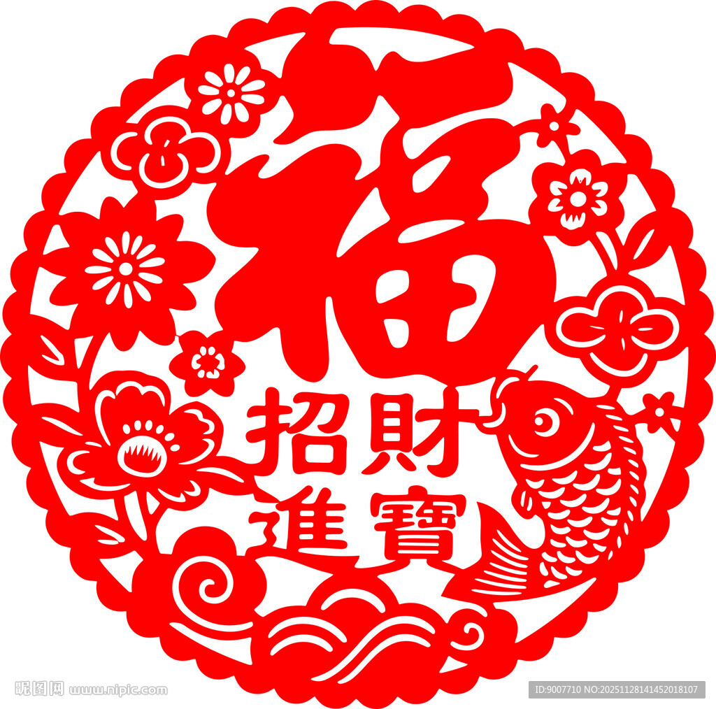 福字剪纸图案喜庆吉祥