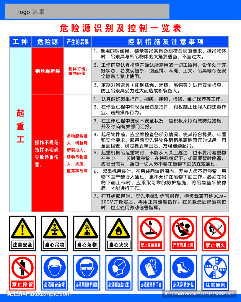 车间安全须知与警示标识 起重工