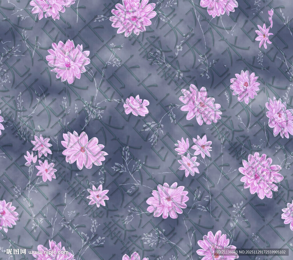 淡紫色小花背景图案