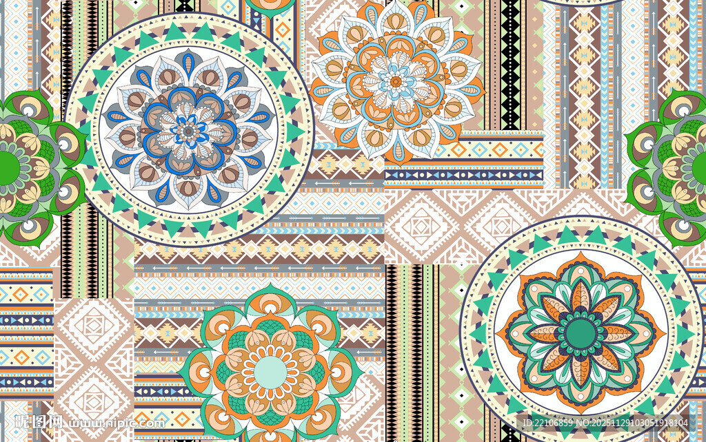 多彩几何图案装饰设计