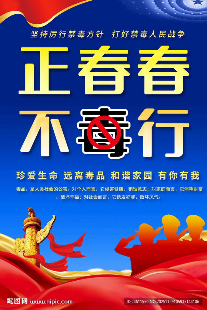 社区学校禁毒宣传海报