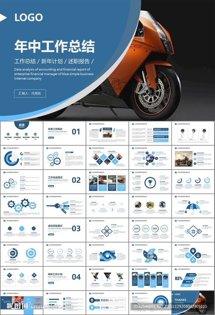 摩托车骑行极限运动动态PPT