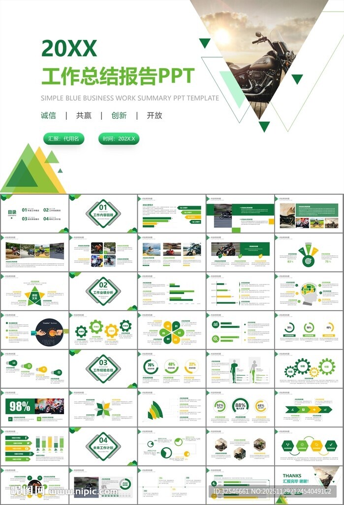 摩托车骑行极限运动动态PPT