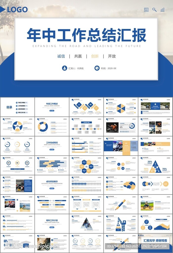 摩托车骑行极限运动动态PPT