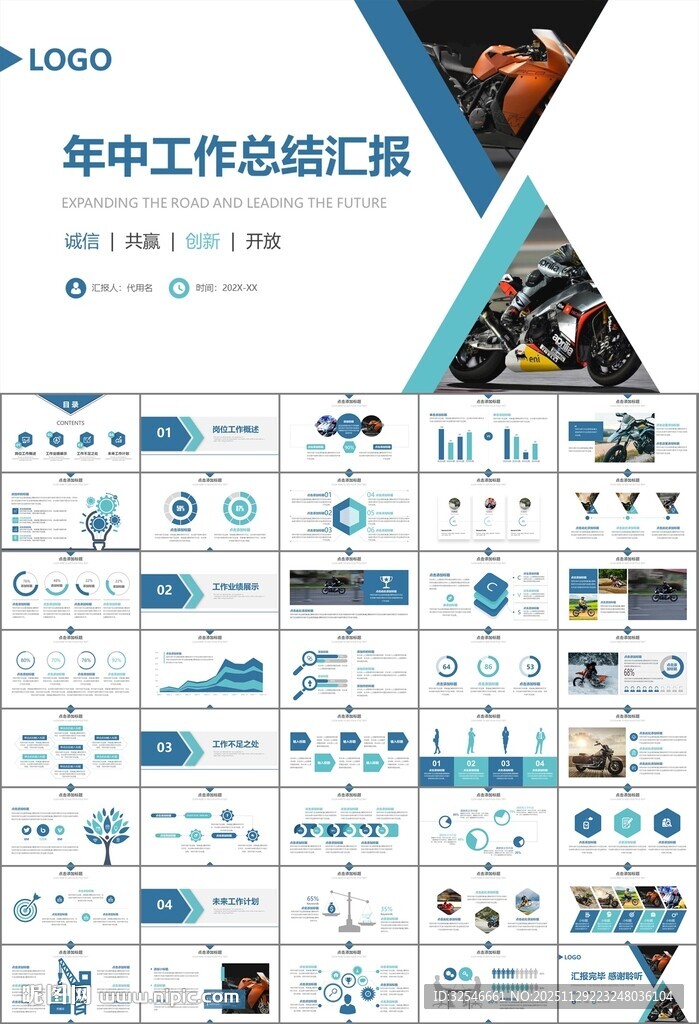 摩托车骑行极限运动动态PPT