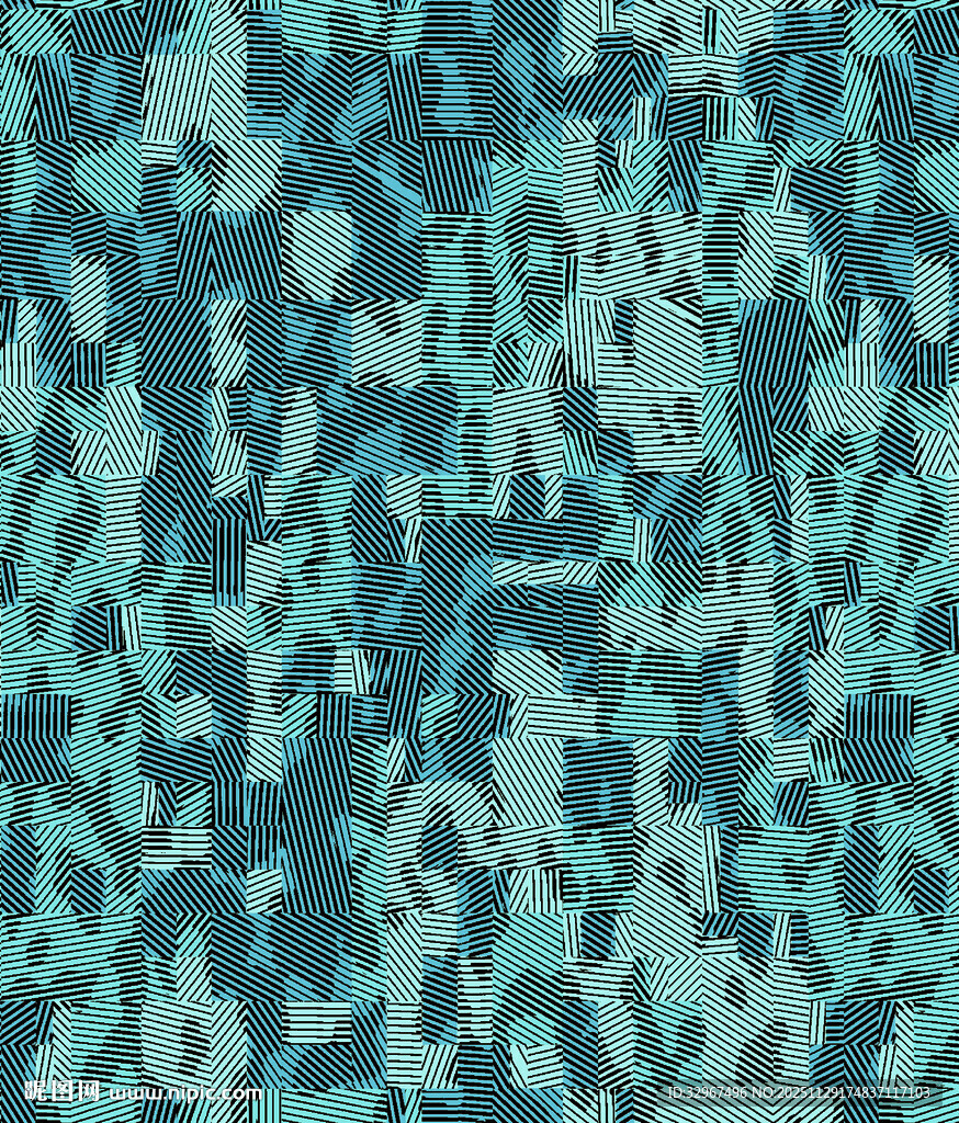 蓝绿色抽象几何