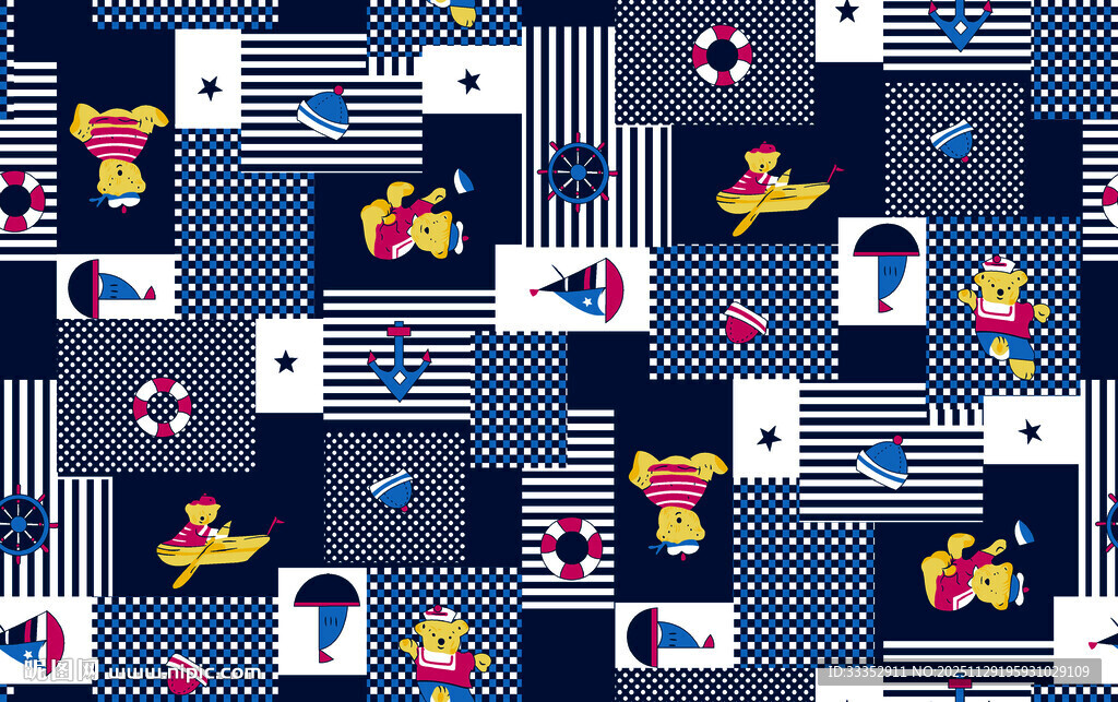 几何 与图案拼接的多彩面料