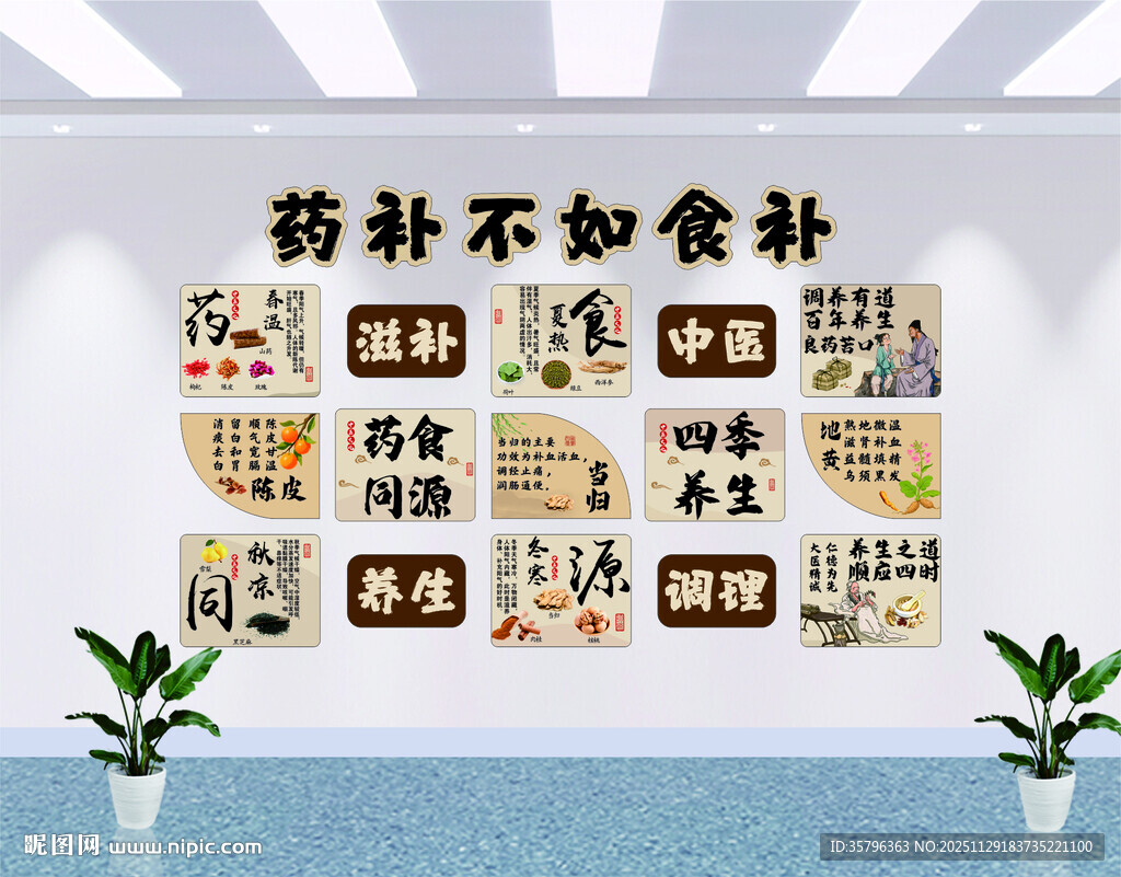 药膳食同源环创幼儿园中医养生馆