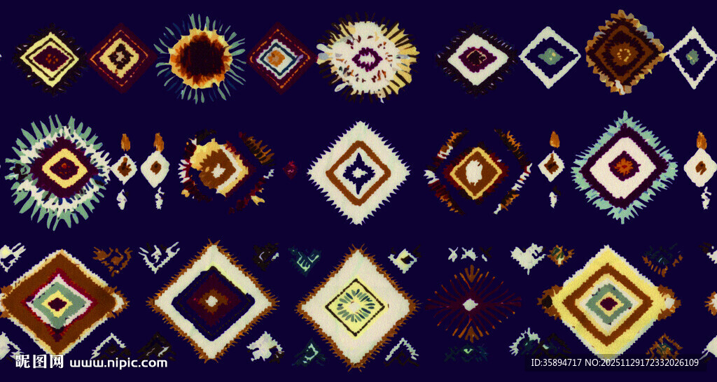 民族风几何图案织物