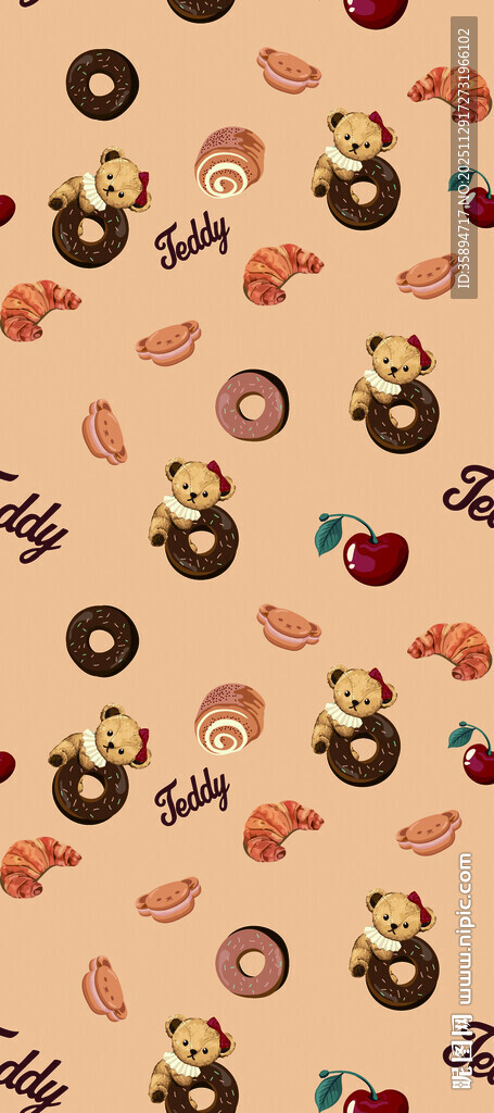 卡通甜点图案背景