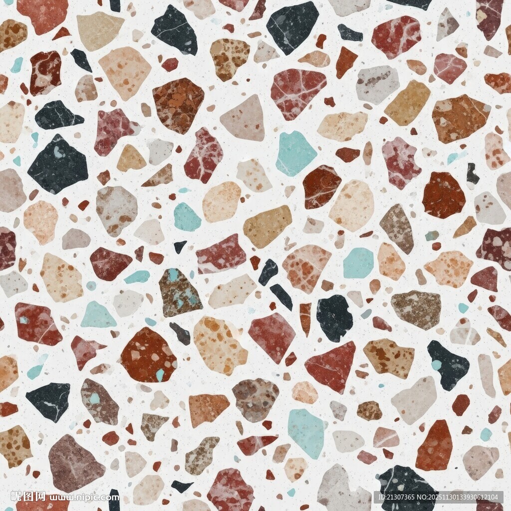 多彩碎石拼接花纹图案