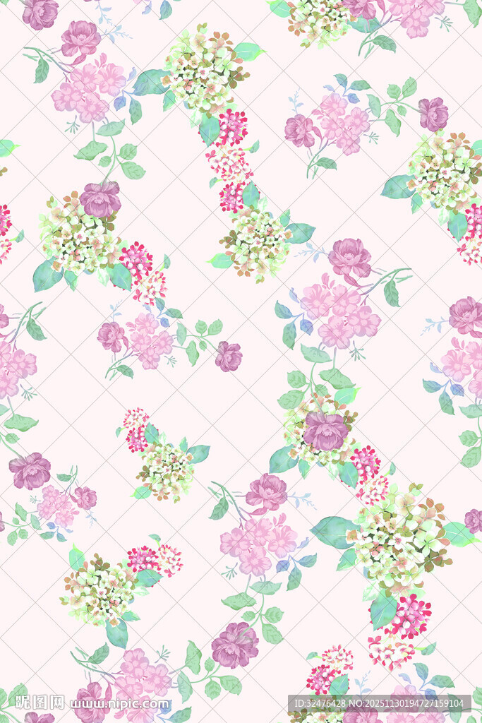 粉色花卉图案背景纹理