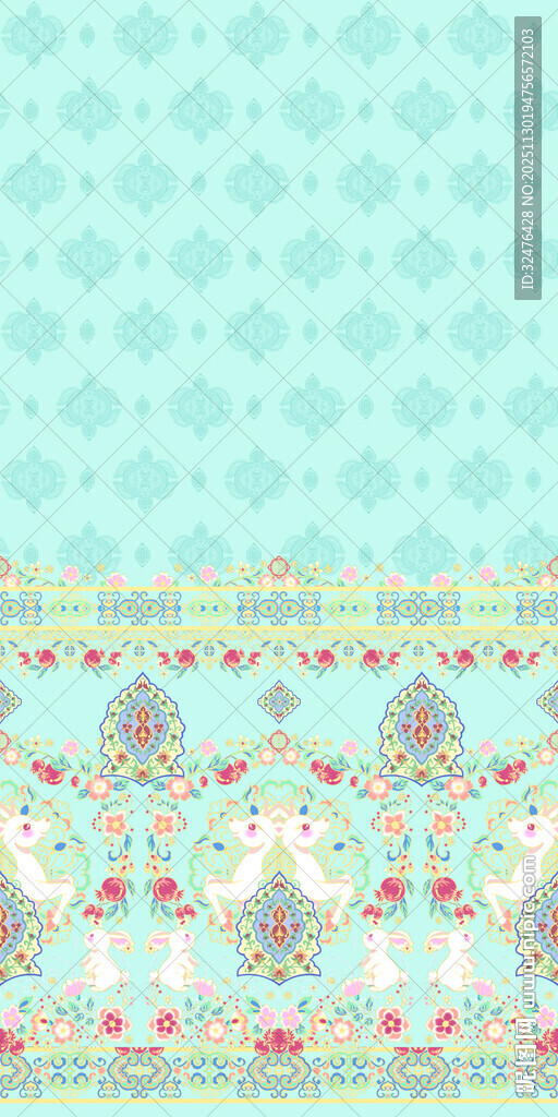 清新民族风花纹装饰图案