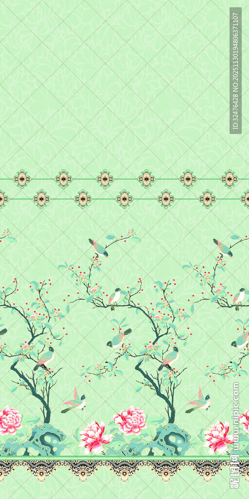 清新花卉边框图案设计