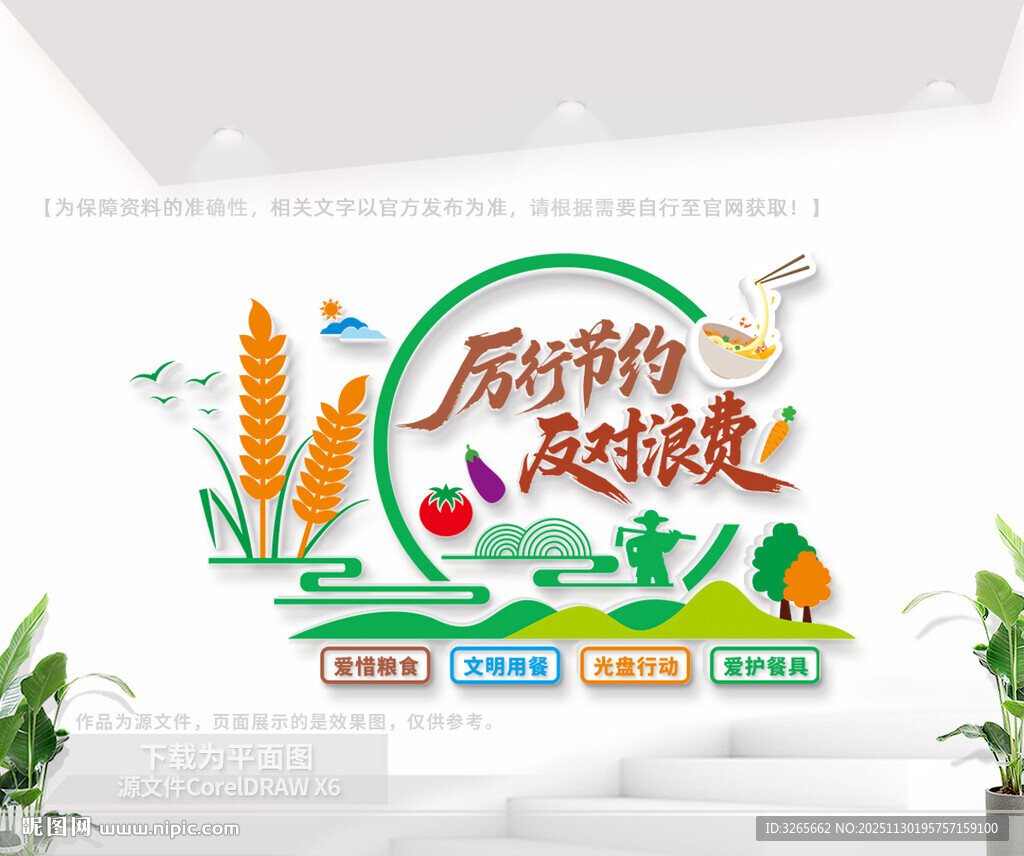 厉行节约反对浪费食堂文化墙