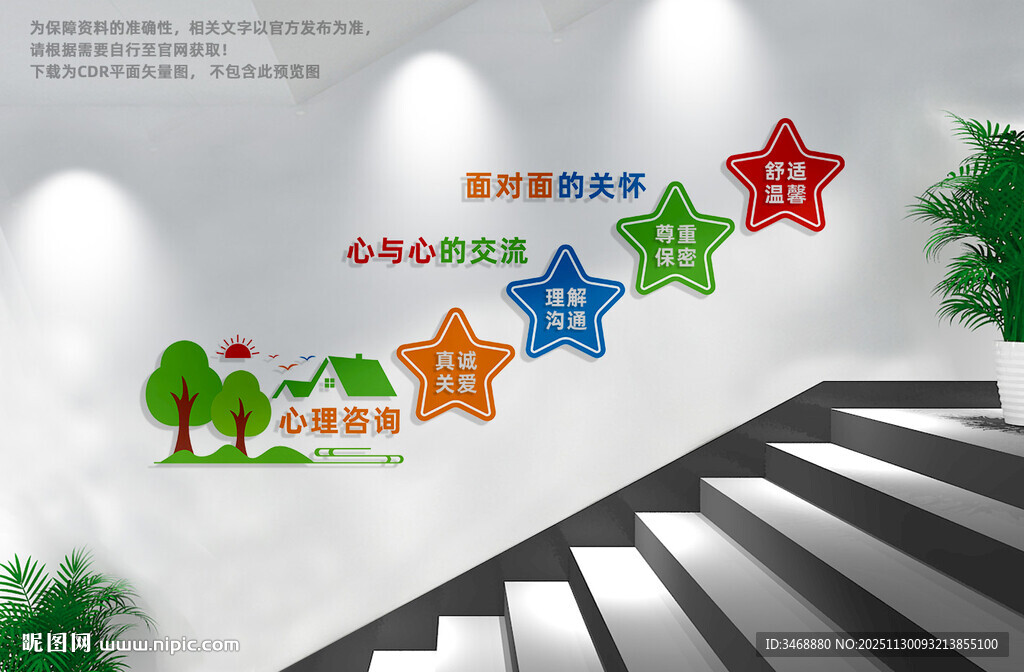 心理咨询楼梯文化墙