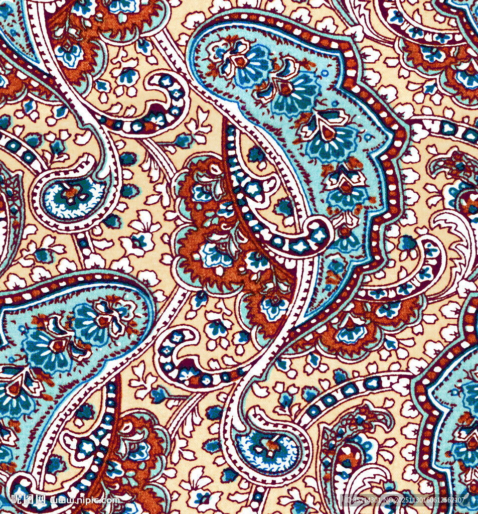 多彩佩斯利花纹图案