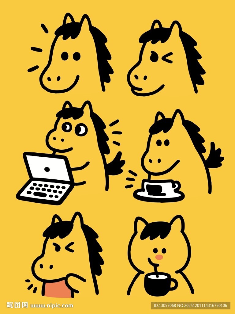 卡通小马的多样生活场景